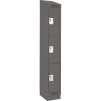 Clean Line Lockers, 3 -tier, 12" x 18" x 82", Steel, Charcoal, Rivet (Assembled) Dufferin Supply