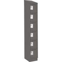 Clean Line Lockerette, 6 -tier, 12" x 18" x 82", Steel, Charcoal, Rivet (Assembled) Dufferin Supply