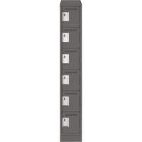 Clean Line Lockerette, 6 -tier, 12" x 18" x 82", Steel, Charcoal, Rivet (Assembled) Dufferin Supply
