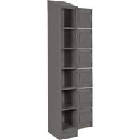 Clean Line Lockerette, 6 -tier, Bank of 4, 48" x 18" x 82", Steel, Charcoal, Rivet (Assembled) Dufferin Supply