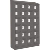 Clean Line Lockerette, 6 -tier, Bank of 4, 48" x 18" x 82", Steel, Charcoal, Rivet (Assembled) Dufferin Supply