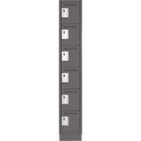 Clean Line Lockerette, 6 -tier, 12" x 18" x 76", Steel, Charcoal, Rivet (Assembled) Dufferin Supply