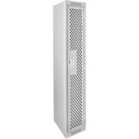 Clean Line Lockers, 12" x 12" x 72", Steel, Grey, Rivet (Assembled), Perforated Dufferin Supply