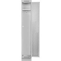 Clean Line Lockers, 12" x 15" x 76", Steel, Grey, Rivet (Assembled), Perforated Dufferin Supply