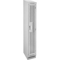 Clean Line Lockers, 12" x 18" x 82", Steel, Grey, Rivet (Assembled), Perforated Dufferin Supply