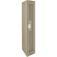 Clean Line Lockers, 12" x 12" x 72", Steel, Beige, Rivet (Assembled), Perforated Dufferin Supply