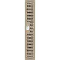 Clean Line Lockers, 12" x 12" x 72", Steel, Beige, Rivet (Assembled), Perforated Dufferin Supply