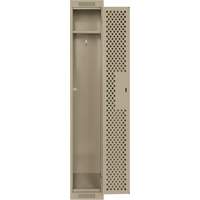 Clean Line Lockers, 12" x 12" x 72", Steel, Beige, Rivet (Assembled), Perforated Dufferin Supply