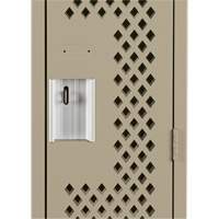Clean Line Lockers, 12" x 12" x 72", Steel, Beige, Rivet (Assembled), Perforated Dufferin Supply