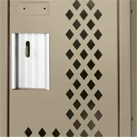 Clean Line Lockers, 2 -tier, 12" x 15" x 72", Steel, Beige, Rivet (Assembled), Perforated Dufferin Supply