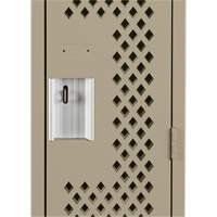 Clean Line Lockers, Bank of 2, 24" x 12" x 72", Steel, Beige, Rivet (Assembled), Perforated Dufferin Supply