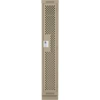 Clean Line Lockers, 12" x 15" x 76", Steel, Beige, Rivet (Assembled), Perforated Dufferin Supply