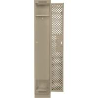 Clean Line Lockers, 12" x 15" x 76", Steel, Beige, Rivet (Assembled), Perforated Dufferin Supply