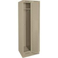 Clean Line Lockers, Bank of 2, 24" x 12" x 76", Steel, Beige, Rivet (Assembled), Perforated Dufferin Supply
