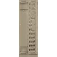 Clean Line Lockers, Bank of 2, 24" x 12" x 76", Steel, Beige, Rivet (Assembled), Perforated Dufferin Supply