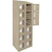 Assembled Lockerettes Clean Line Perforated Economy Lockers, 6 -tier, Bank of 2, 18" x 72" x 12", Steel Dufferin Supply
