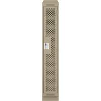 Clean Line Lockers, 12" x 18" x 82", Steel, Beige, Rivet (Assembled), Perforated Dufferin Supply