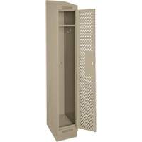 Clean Line Lockers, 12" x 18" x 82", Steel, Beige, Rivet (Assembled), Perforated Dufferin Supply