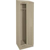 Clean Line Lockers, Bank of 2, 24" x 18" x 82", Steel, Beige, Rivet (Assembled), Perforated Dufferin Supply