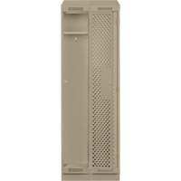 Clean Line Lockers, Bank of 2, 24" x 18" x 82", Steel, Beige, Rivet (Assembled), Perforated Dufferin Supply