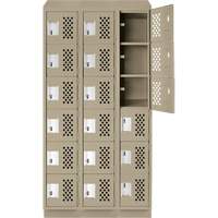 Assembled Lockerettes Clean Line Perforated Economy Lockers, 6 -tier, Bank of 3, 18" x 72" x 12", Steel Dufferin Supply