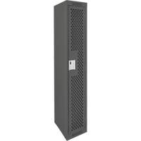 Clean Line Lockers, 12" x 12" x 72", Steel, Charcoal, Rivet (Assembled), Perforated Dufferin Supply