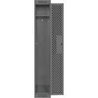 Clean Line Lockers, 12" x 12" x 72", Steel, Charcoal, Rivet (Assembled), Perforated Dufferin Supply