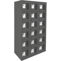 Assembled Lockerettes Clean Line Perforated Economy Lockers, 6 -tier, Bank of 3, 18" x 72" x 12", Steel Dufferin Supply