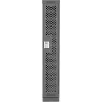 Clean Line Lockers, 12" x 15" x 76", Steel, Charcoal, Rivet (Assembled), Perforated Dufferin Supply