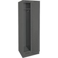 Clean Line Lockers, Bank of 2, 24" x 12" x 76", Steel, Charcoal, Rivet (Assembled), Perforated Dufferin Supply