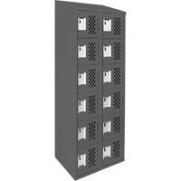 Assembled Lockerettes Clean Line Perforated Economy Lockers, 6 -tier, Bank of 2, 18" x 72" x 12", Steel Dufferin Supply