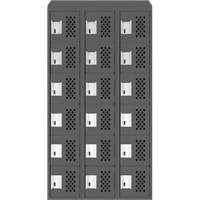 Assembled Lockerettes Clean Line Perforated Economy Lockers, 6 -tier, Bank of 3, 18" x 72" x 12", Steel Dufferin Supply