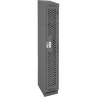 Clean Line Lockers, 12" x 18" x 82", Steel, Charcoal, Rivet (Assembled), Perforated Dufferin Supply
