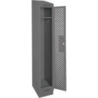 Clean Line Lockers, 12" x 18" x 82", Steel, Charcoal, Rivet (Assembled), Perforated Dufferin Supply