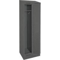 Clean Line Lockers, Bank of 2, 24" x 18" x 82", Steel, Charcoal, Rivet (Assembled), Perforated Dufferin Supply