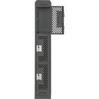 Clean Line Lockers, 3 -tier, 12" x 15" x 82", Steel, Charcoal, Rivet (Assembled), Perforated Dufferin Supply