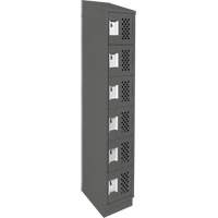 Assembled Lockerettes Clean Line Perforated Economy Lockers, 6 -tier, 18" x 72" x 12", Steel Dufferin Supply