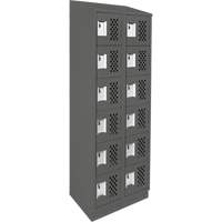 Assembled Lockerettes Clean Line Perforated Economy Lockers, 6 -tier, Bank of 2, 18" x 72" x 12", Steel Dufferin Supply