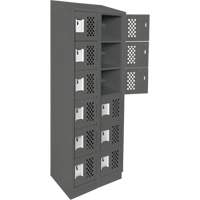 Assembled Lockerettes Clean Line Perforated Economy Lockers, 6 -tier, Bank of 2, 18" x 72" x 12", Steel Dufferin Supply