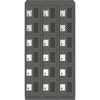 Assembled Lockerettes Clean Line Perforated Economy Lockers, 6 -tier, Bank of 3, 18" x 72" x 12", Steel Dufferin Supply