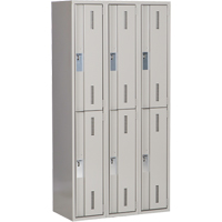 Concorde Heavy-Duty Lockers, 2 -tier, Bank of 3, 36" x 18" x 72", Steel, Grey, Welded (Assembled) Dufferin Supply
