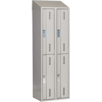 Concorde Heavy-Duty Lockers, 2 -tier, Bank of 2, 24" x 18" x 78", Steel, Grey, Welded (Assembled) Dufferin Supply