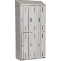 Concorde Heavy-Duty Lockers, 2 -tier, Bank of 3, 36" x 18" x 78", Steel, Grey, Welded (Assembled) Dufferin Supply