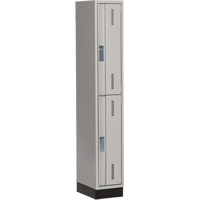 Concorde Heavy-Duty Lockers, 2 -tier, 12" x 18" x 76", Steel, Grey, Welded (Assembled) Dufferin Supply