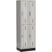 Concorde Heavy-Duty Lockers, 2 -tier, Bank of 2, 24" x 18" x 76", Steel, Grey, Welded (Assembled) Dufferin Supply