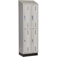 Concorde Heavy-Duty Lockers, 2 -tier, Bank of 2, 24" x 18" x 82", Steel, Grey, Welded (Assembled) Dufferin Supply