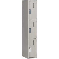Concorde Heavy-Duty Lockers, 3 -tier, 12" x 18" x 72", Steel, Grey, Welded (Assembled) Dufferin Supply