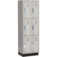 Concorde Heavy-Duty Lockers, 3 -tier, Bank of 2, 24" x 18" x 76", Steel, Grey, Welded (Assembled) Dufferin Supply