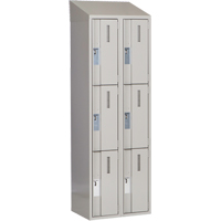 Concorde Heavy-Duty Lockers, 3 -tier, Bank of 2, 24" x 18" x 78", Steel, Grey, Welded (Assembled) Dufferin Supply
