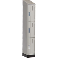 Concorde Heavy-Duty Lockers, 3 -tier, 12" x 18" x 82", Steel, Grey, Welded (Assembled) Dufferin Supply